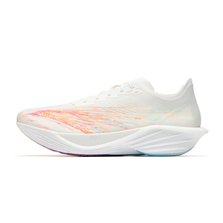 ANTA Mach 6 Pro Running Shoes Men's Low Top Papyrus White/Chlorine Blue/Fluorescent Mango Orange