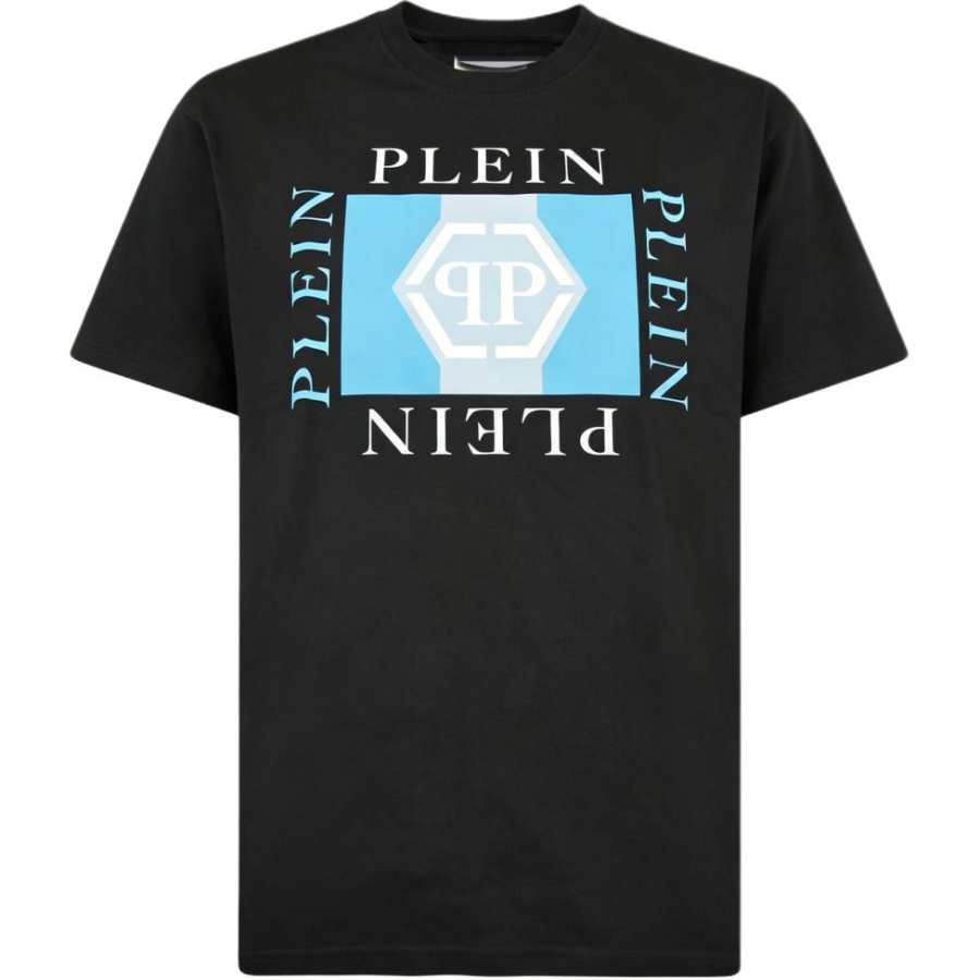 PHILIPP PLEIN T Shirts Men's Black Crew Neck Moderate Other