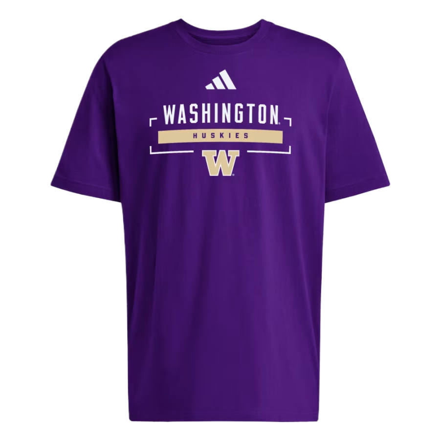 Adidas Adidas Washington T Shirts Men's University Purple Team/NCAA WTN 7YZ Crew Neck Moderate