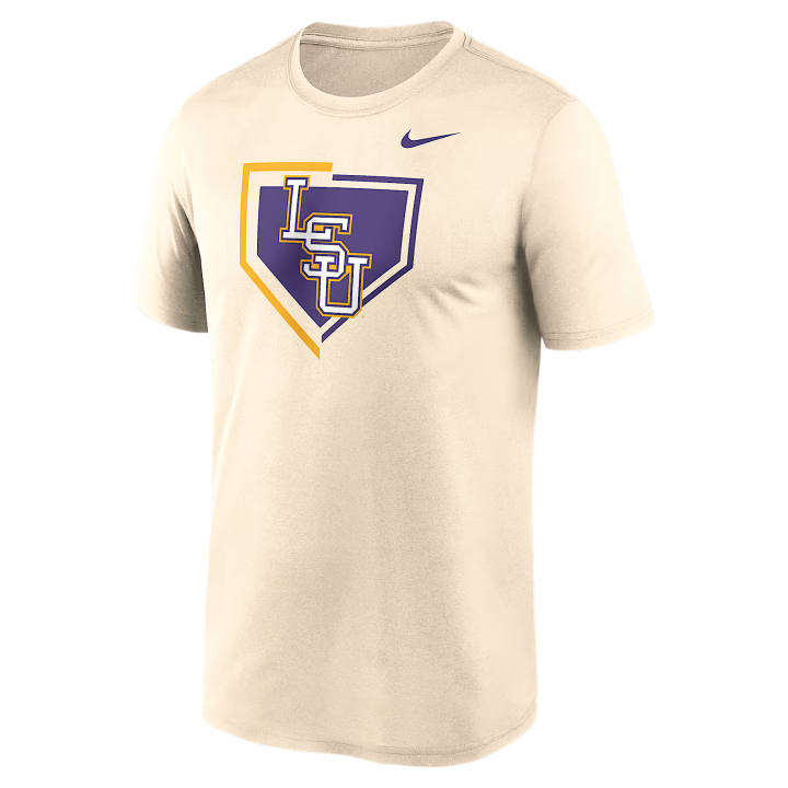 Nike Nike Dri Fit College T Shirts Men's Natural Crew Neck Moderate