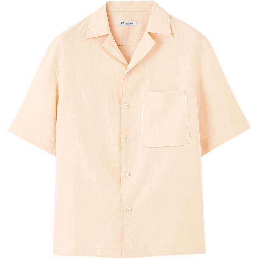Loro Piana Shirts Men's Spiral Orange Cuban Collar Moderate Straight Fit