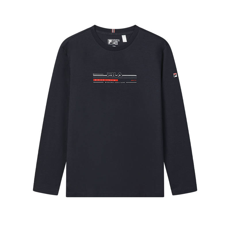 FILA Heritage T Shirts Men's Legend Blue Crew Neck Moderate Straight Fit