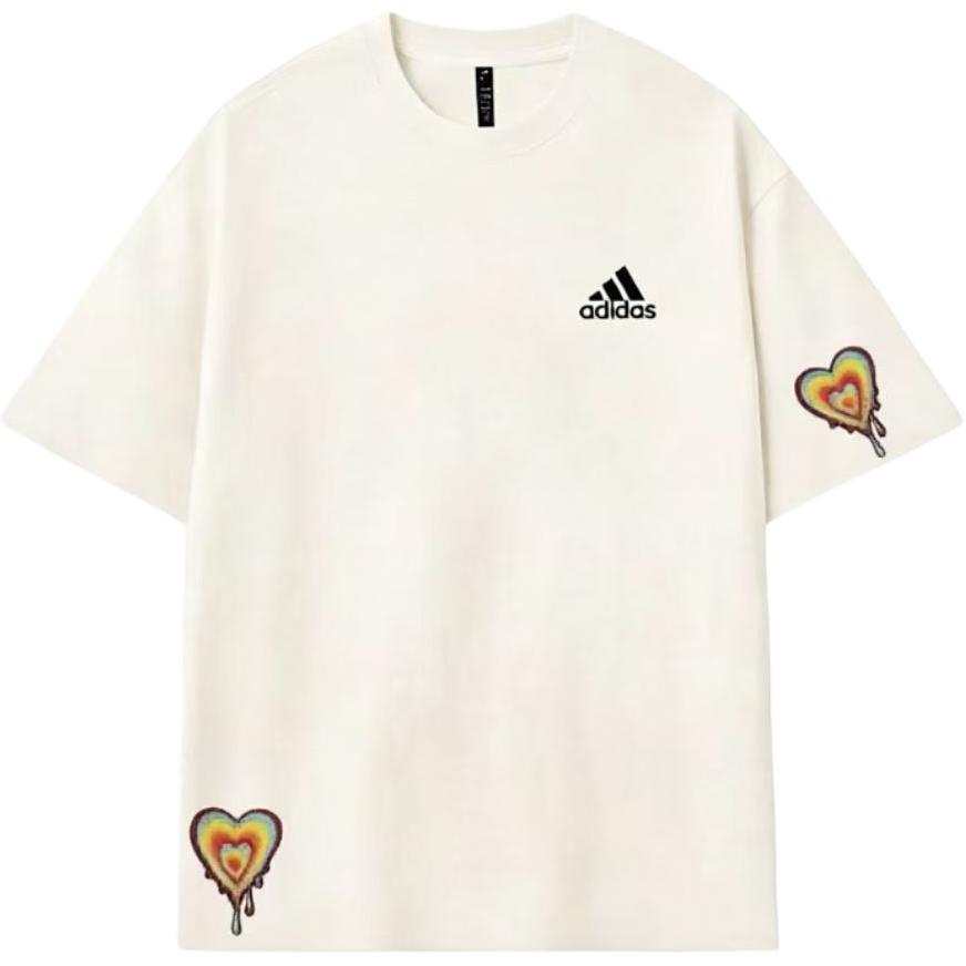 Adidas Adidas MUST HAVES T Shirts Unisex Ecru Crew Neck Thin Straight Fit