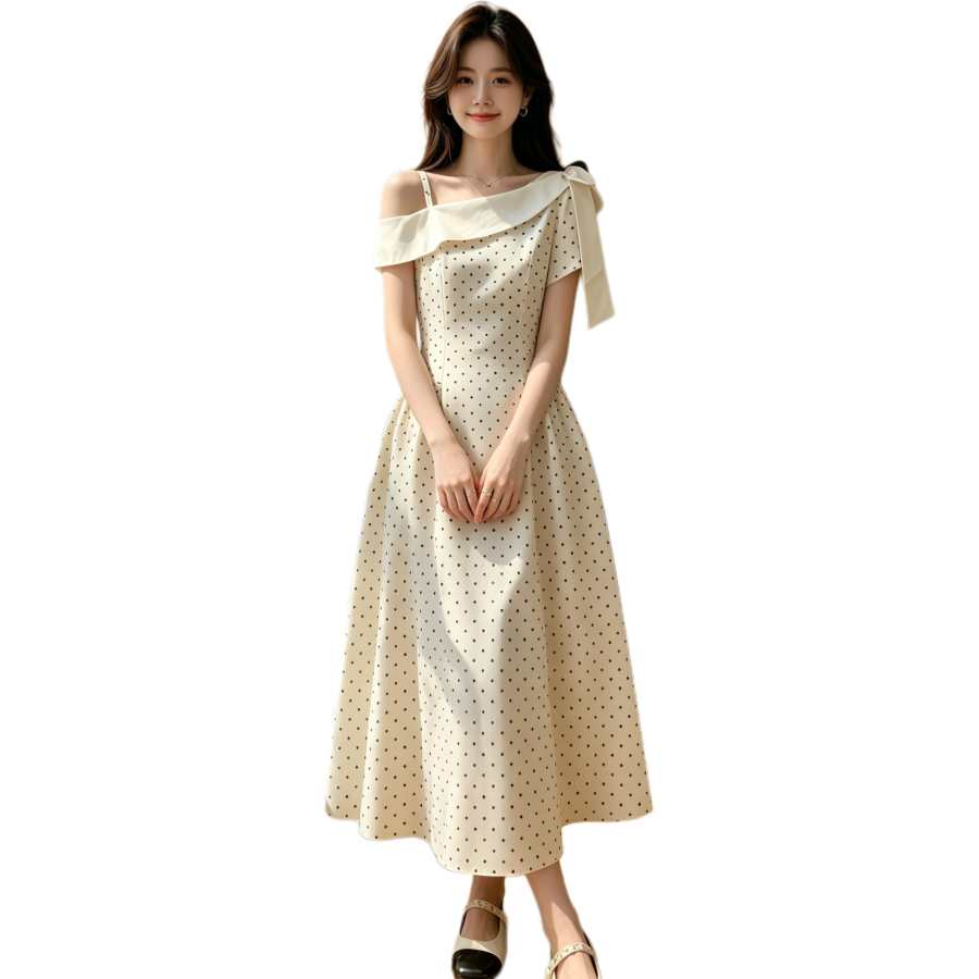 JBBCN Slip Dresses Women's Apricot Long Moderate Midi Skirt A Line Skirt