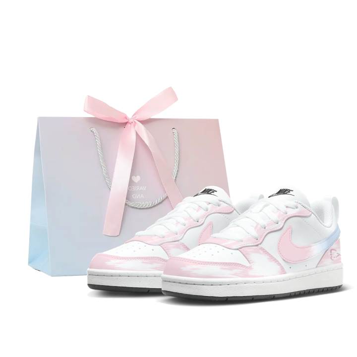Nike Nike Court Borough Synthetic Leather Coverage Lightweight Low top Skateboard Shoes Women's Pink