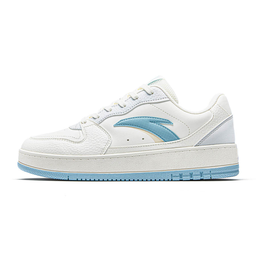 ANTA Original 2 V2 Skateboard Shoes Women's Low Top Ivory White/Sand Grain Gray/Azure Blue