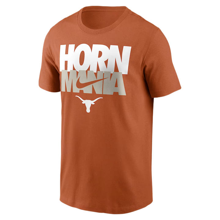Nike Nike College T Shirts Men's Burnt Orange Crew Neck Moderate