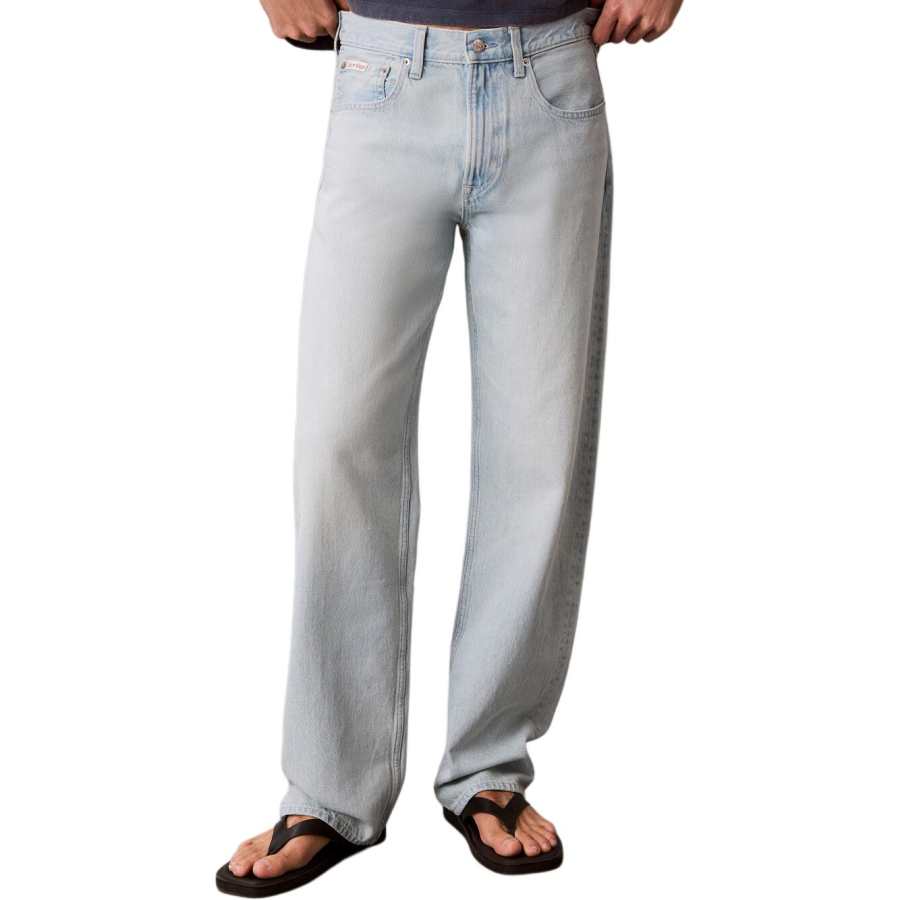 Calvin Klein Jeans Men's Light Blue Moderate Straight Fit Pants