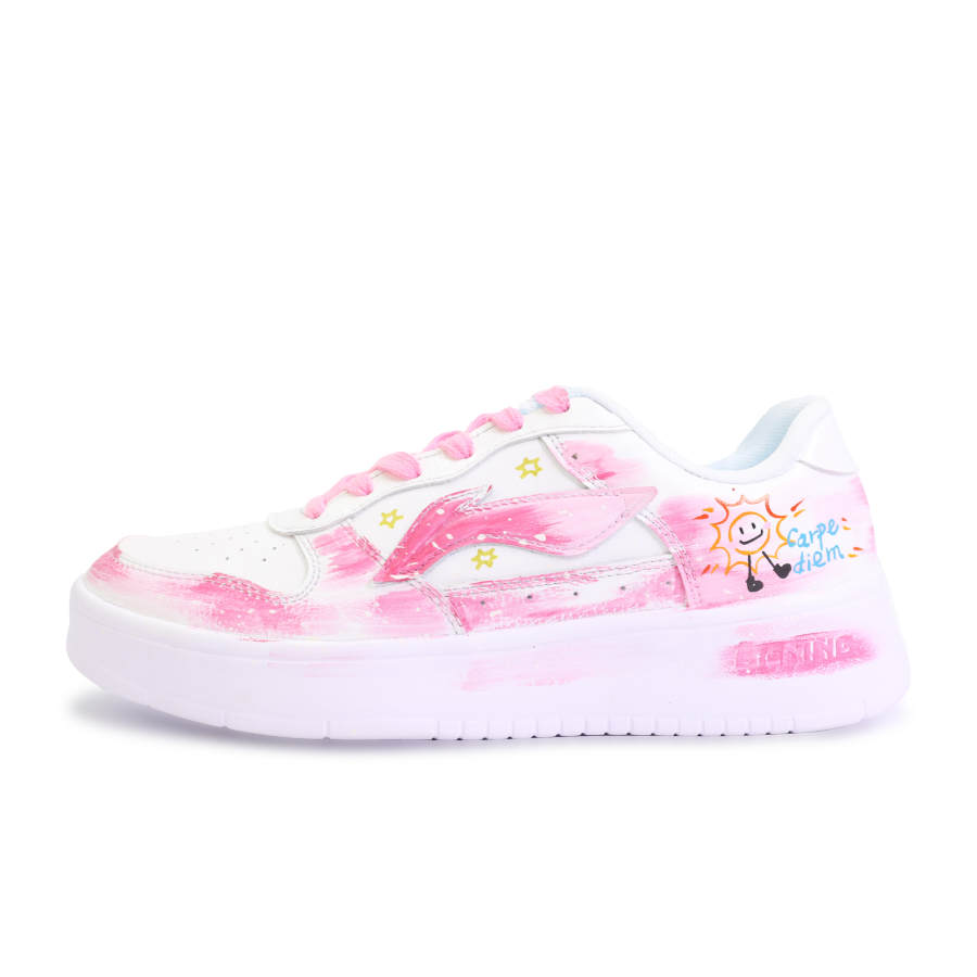 Li-Ning Li Ning Floating Boat Skateboard Shoes Women's Low Top Pink White