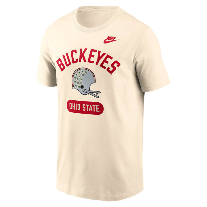 Nike Nike College T Shirts Men's Natural Crew Neck Moderate