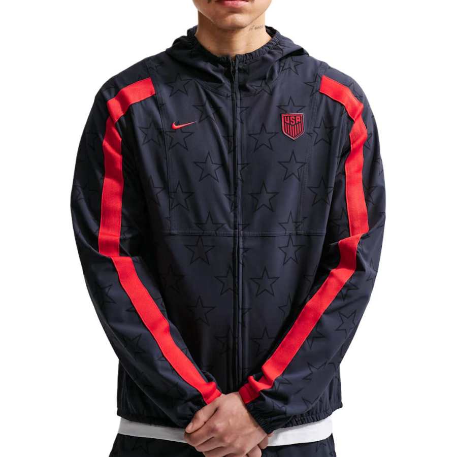 Nike Nike Dri Fit Jackets Men's Dark Obsidian Black/University Red/University Red Hooded Non Detachable Moderate Other