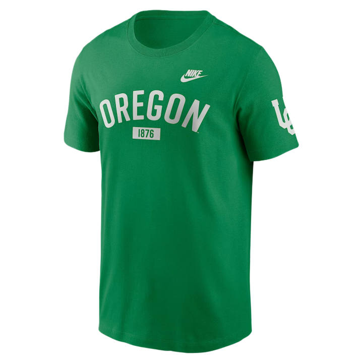 Nike Nike College T Shirts Men's Apple Green Crew Neck Moderate