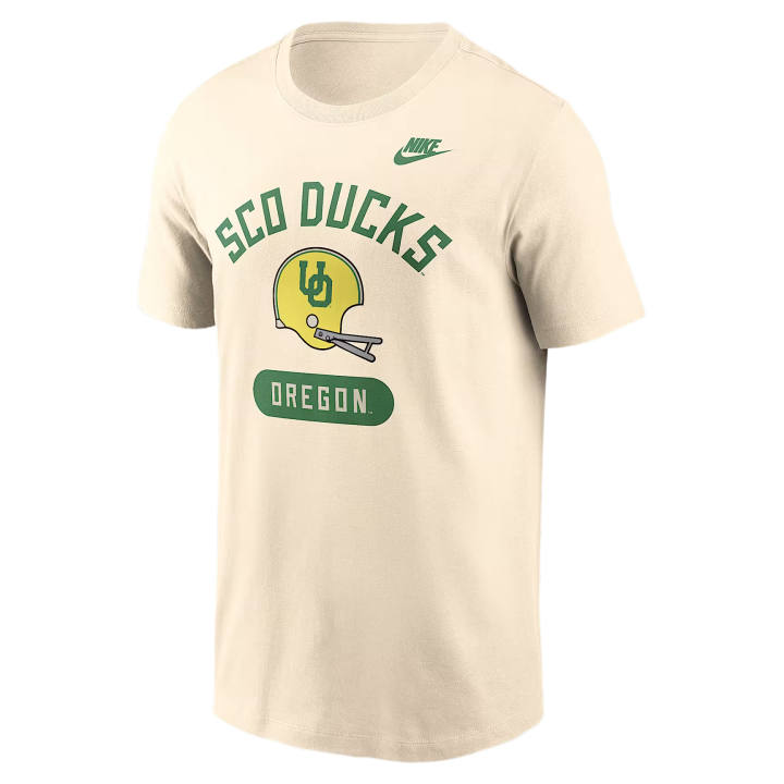 Nike Nike College T Shirts Men's Natural Crew Neck Moderate