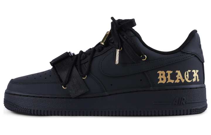 Nike Nike Air Force 1 Skateboard Shoes Unisex Low Top Black/Gold