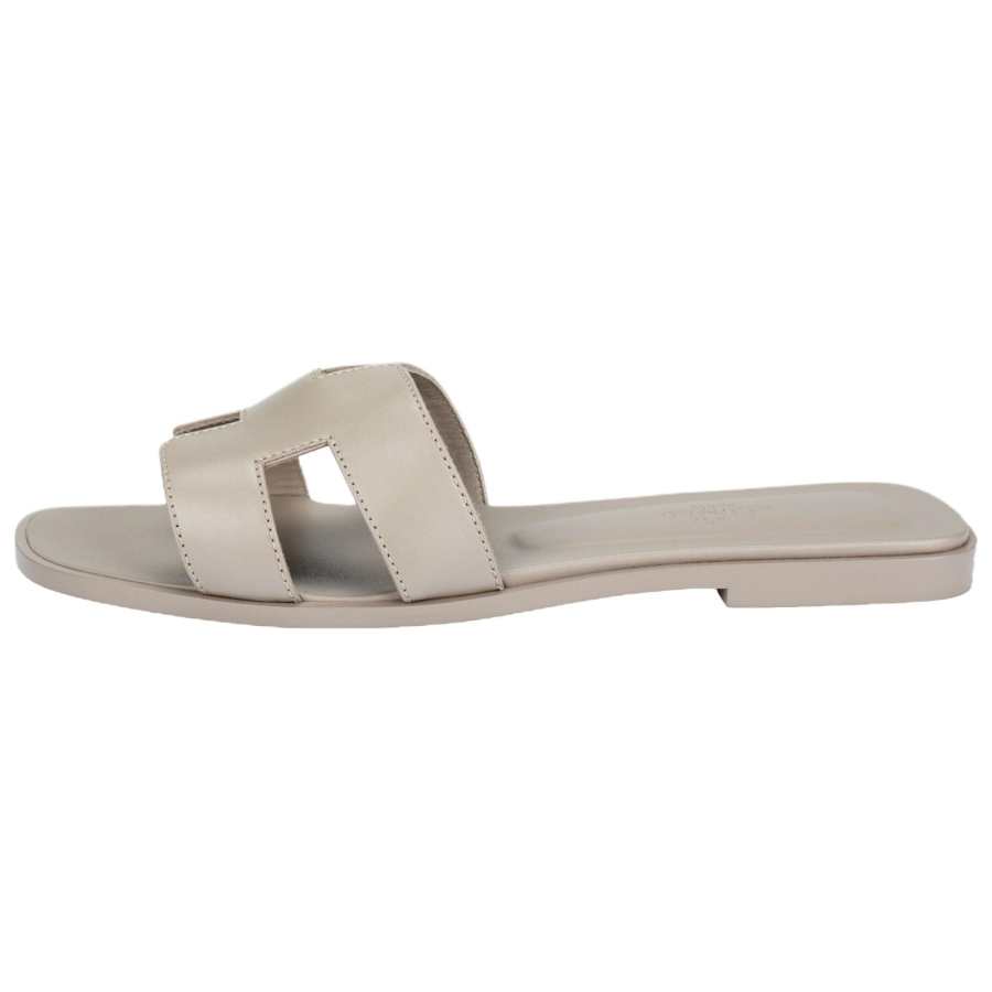 HERMES Oran Slide Slippers Women's Beige