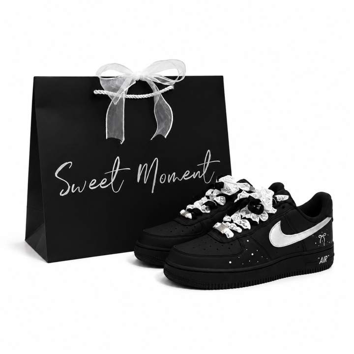 Nike Nike Air Force 1 Skateboard Shoes Women's Low Top Black/Silver
