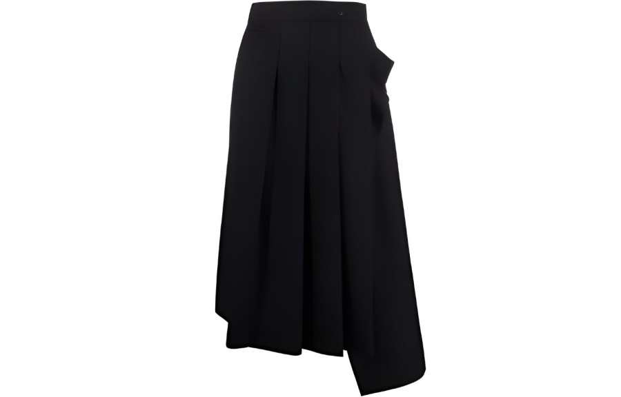 Y-3 Y 3 Casual Long Skirts Women's Black Moderate Midi Skirt Pleated Skirt