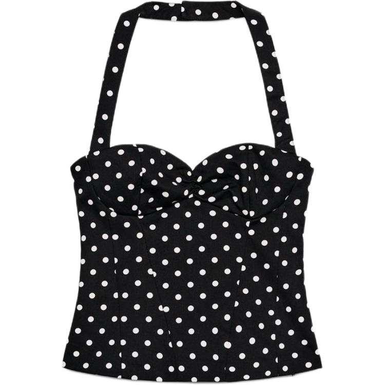 ZARA Tank Tops Women's Black/White Other