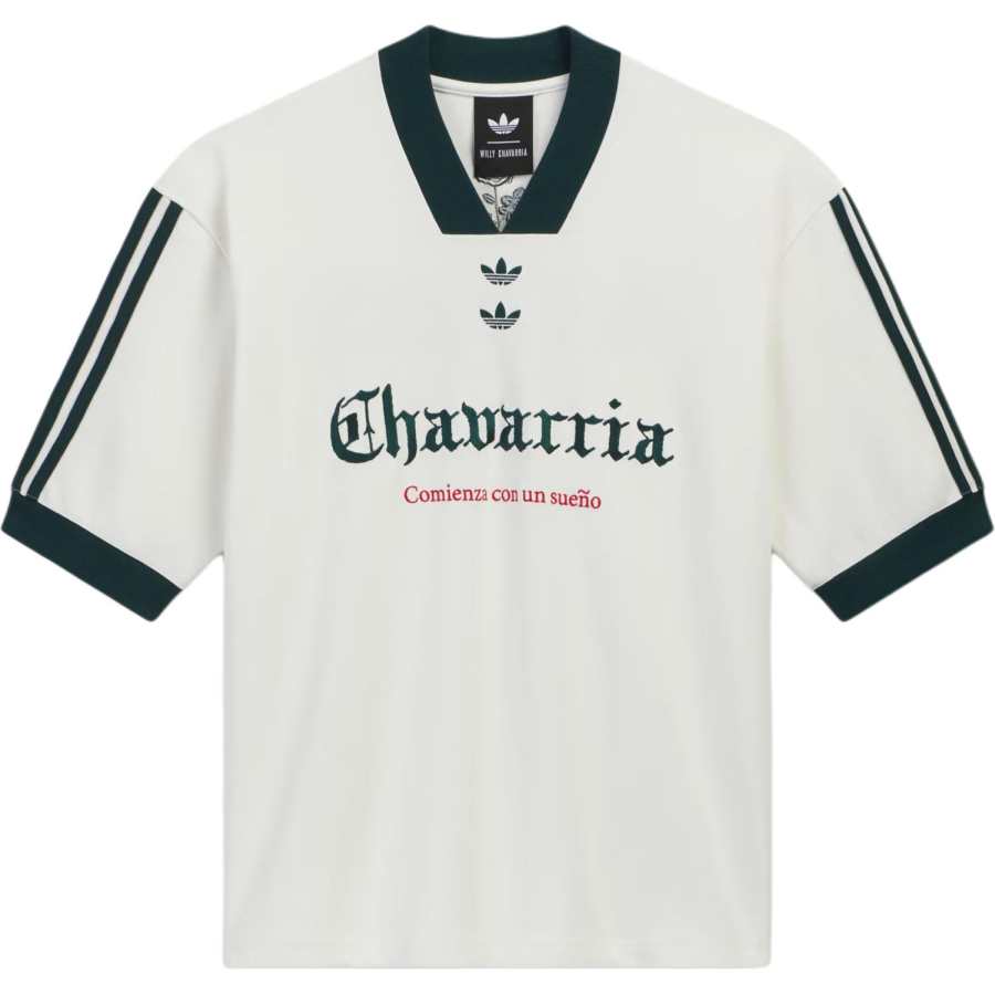 Adidas Originals X Willy Chavarria T Shirts Unisex Jade White V Neck Moderate