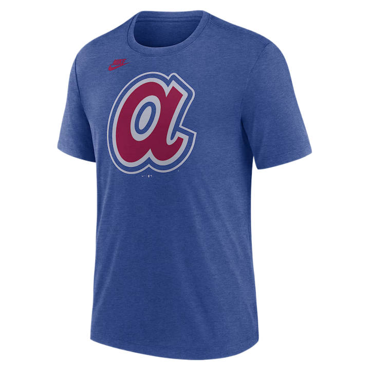 Nike Nike Atlanta Braves T Shirts Men's Blue Heather Crew Neck