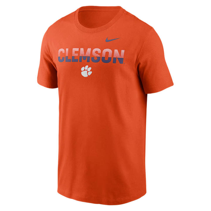 Nike Nike College T Shirts Men's Orange Crew Neck Moderate