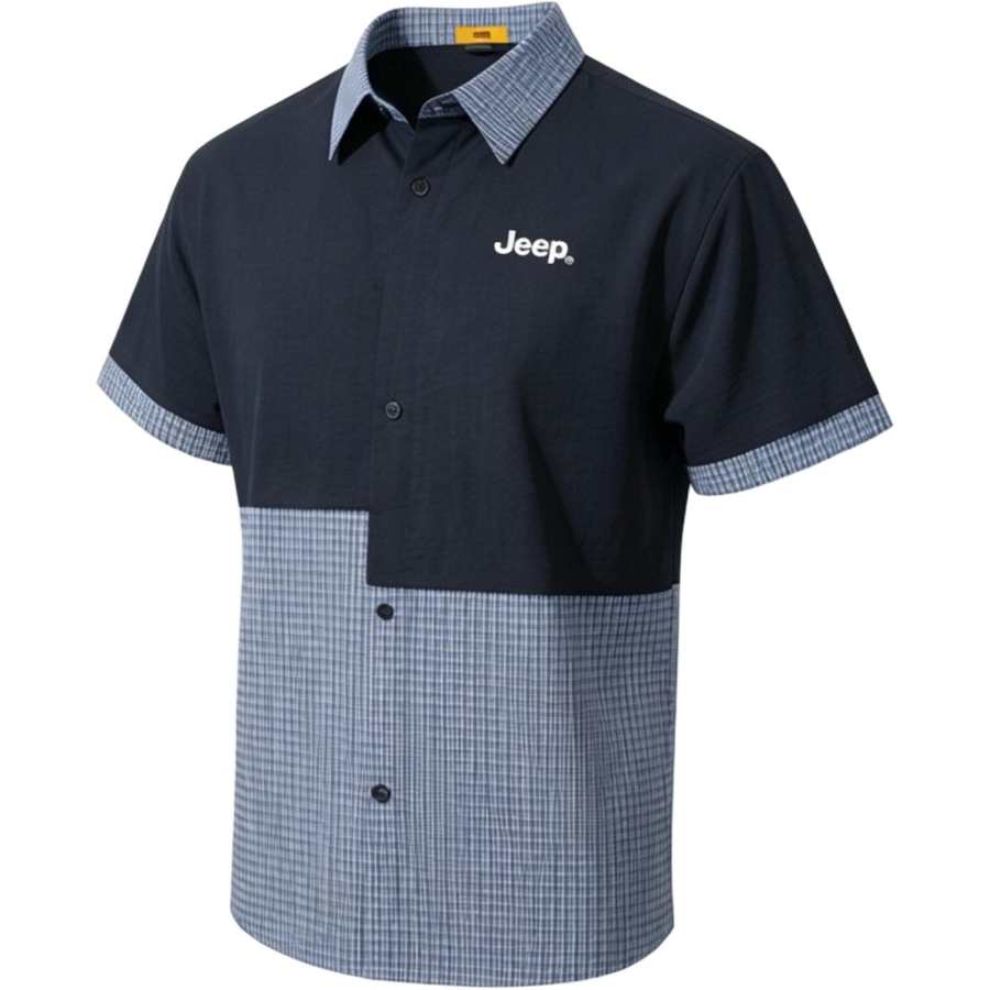Jeep Shirts Unisex Lapel Moderate Mock Two Piece