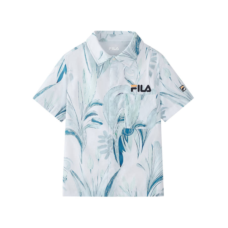 FILA KIDS Casual Shirts Lapel Thin Non Stretch
