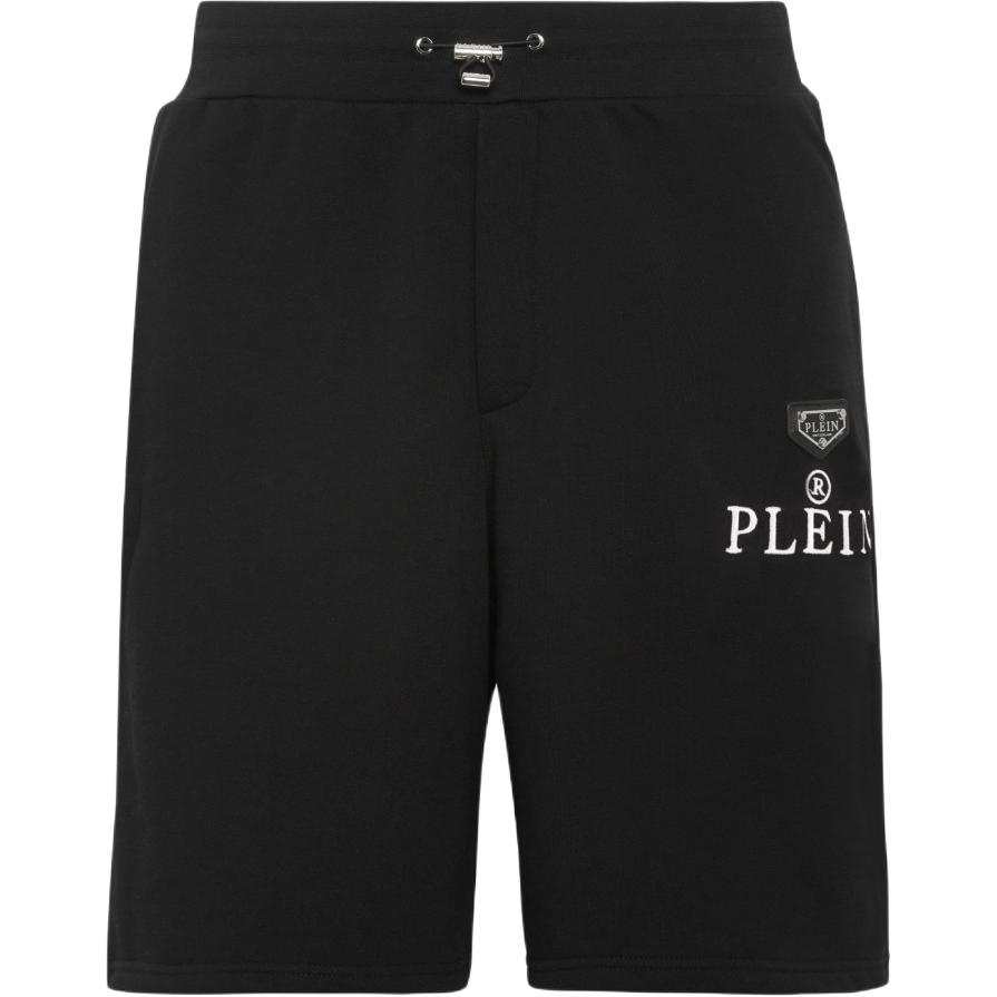 PHILIPP PLEIN Casual Shorts Men's Black Moderate Straight Fit Pants