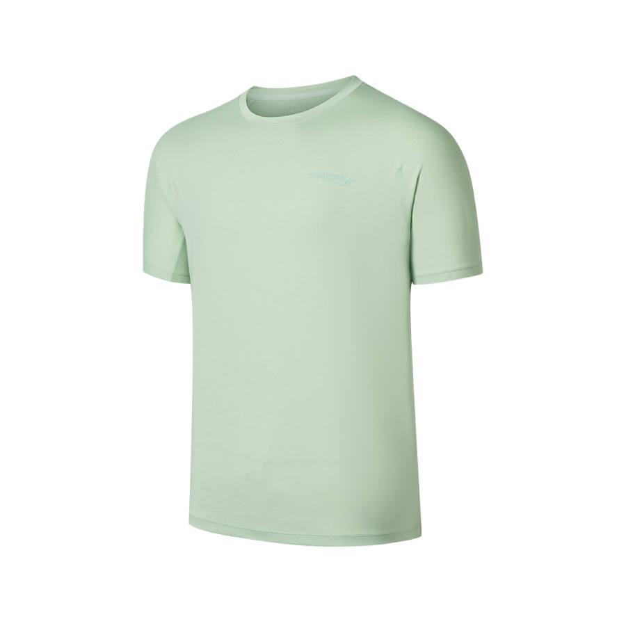 Saucony T Shirts Men's Stars Green Crew Neck