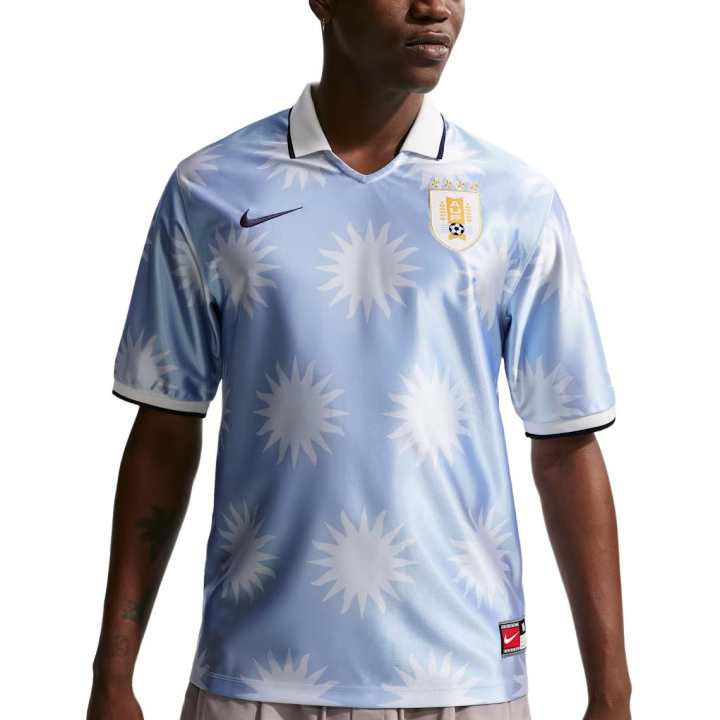 Nike Nike Uruguay National Team Soccer Jerseys Men's Royal Gray/Obsidian/Black Obsidian V Neck Moderate