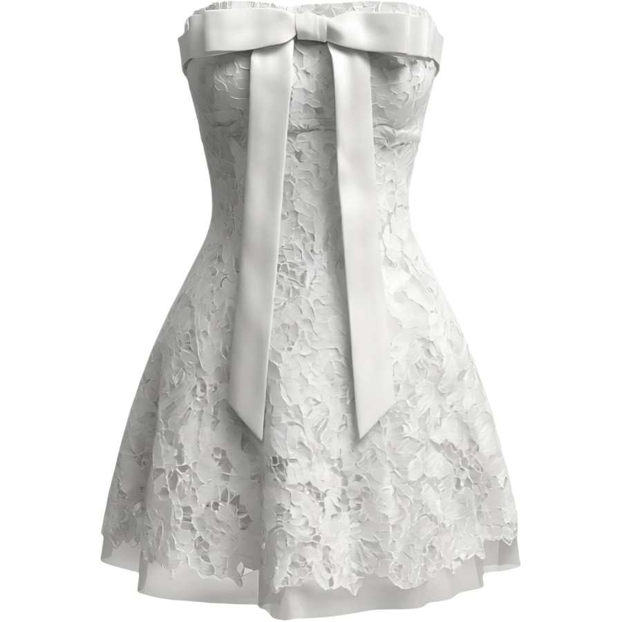 CHARM GLOW Sleeveless Dresses Women's White Strapless Top Thin Short Skirt A Line Skirt
