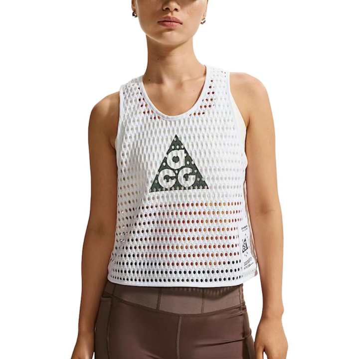 Nike Nike ACG Running Tank Tops Women's White/Coal Black Crew Neck Moderate