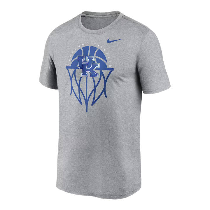 Nike Nike Dri Fit College T Shirts Men's Gray Crew Neck Moderate