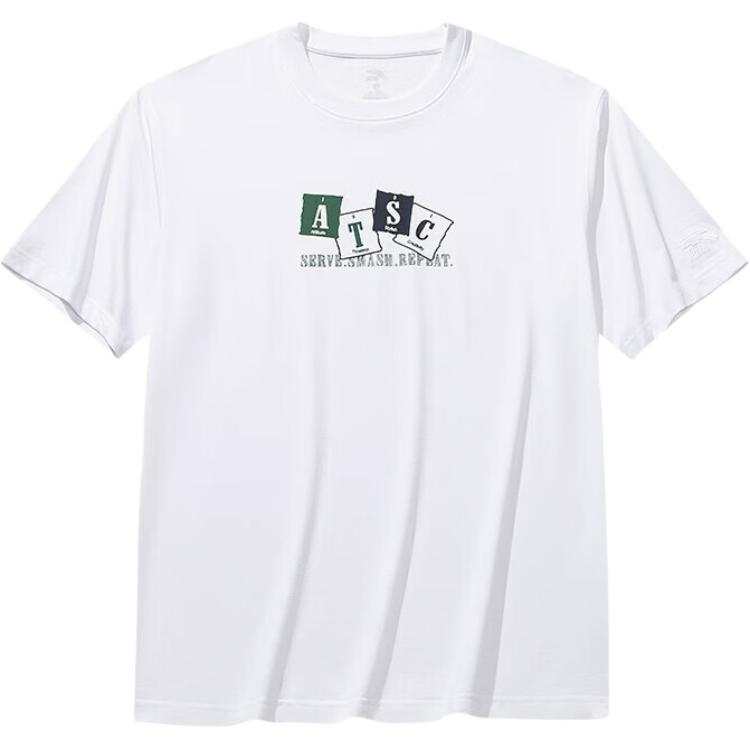ANTA Life Collection T Shirts Men's Snowflake White Crew Neck Moderate Straight Fit