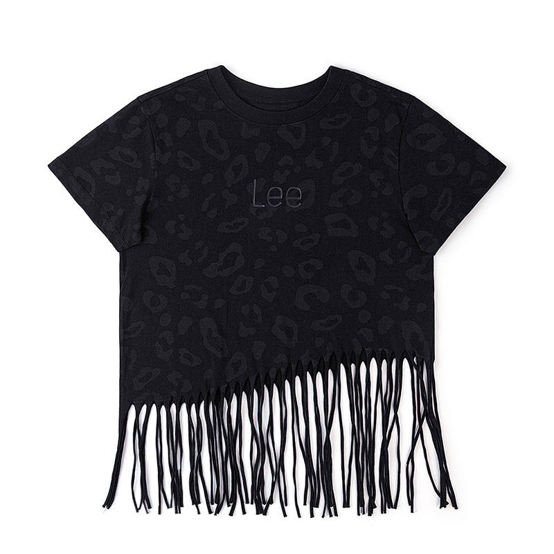 Lee T Shirts Women's Black Crew Neck Moderate Straight Fit