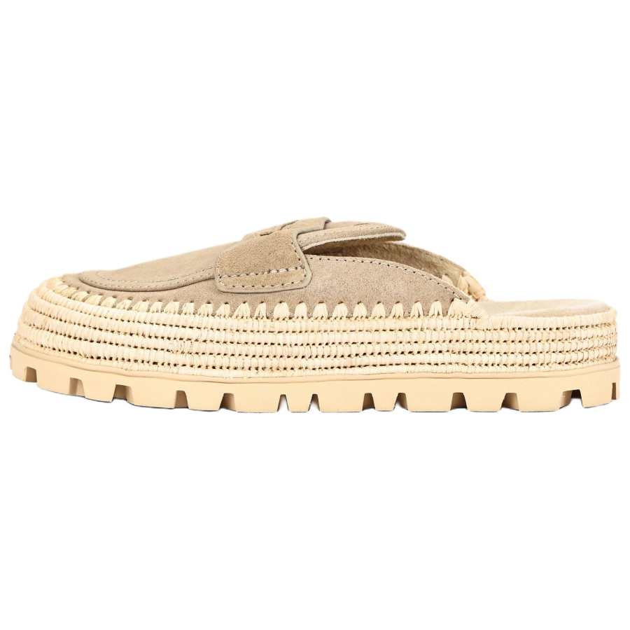 MIU MIU Closed Toe Slippers Women's Beige