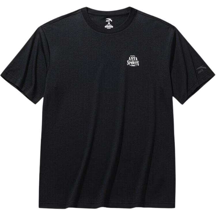 ANTA Life Collection T Shirts Men's Black Crew Neck Moderate Straight Fit