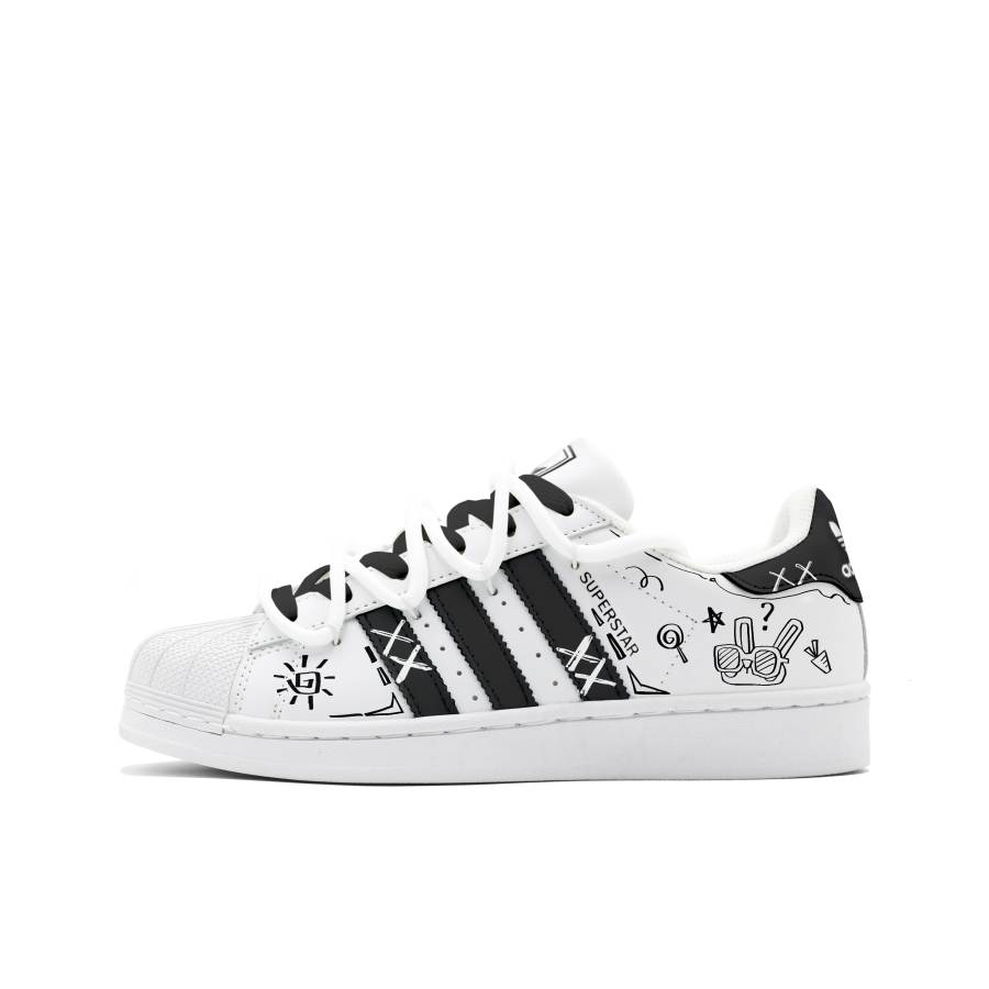 Adidas Originals Superstar 2 Skateboard Shoes Unisex Low Top Black White