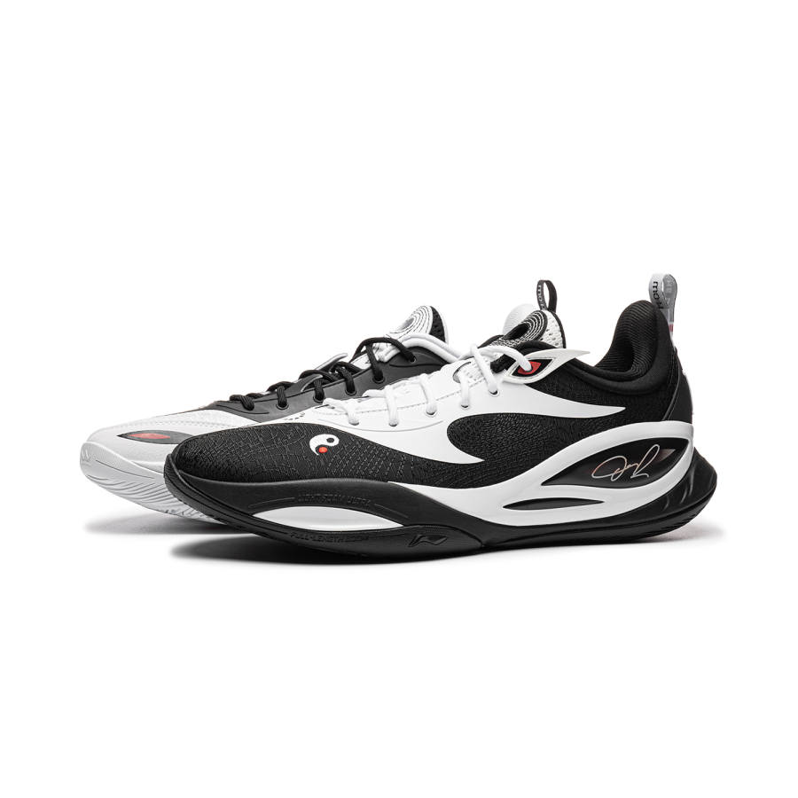 Li-Ning Li Ning DLO2 Basketball Shoes Men's Low Top Black And White Mismatched