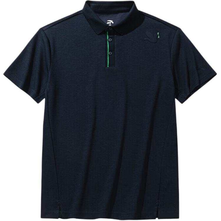 ANTA Life Collection Polo Shirts Men's Midnight Black Polo Collar Moderate Straight Fit