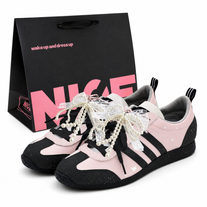 Adidas Adidas VS JOG 2.0 German Army Trainers Unisex Low Top Black/Pink