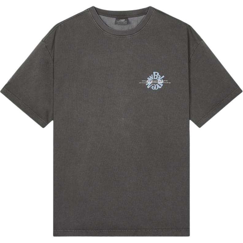 New Balance New Balance SEMI Over FIT Quick Dry T Shirts Unisex Charcoal Crew Neck Moderate
