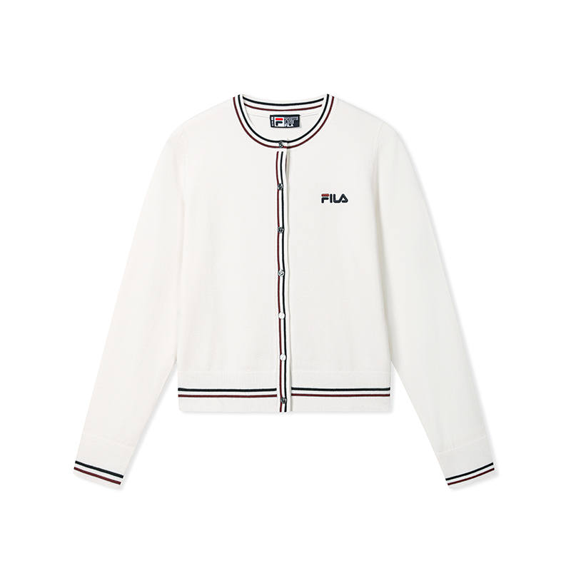 FILA Heritage Knitwear Women's Cloud White Crew Neck Moderate Other