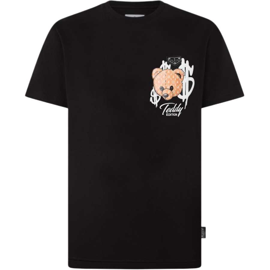 PHILIPP PLEIN T Shirts Men's Black Crew Neck Moderate Other