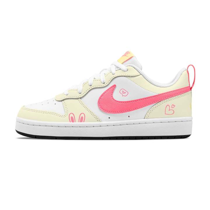 Nike Nike Court Borough Skateboard Shoes Unisex Low Top Yellow, Pink