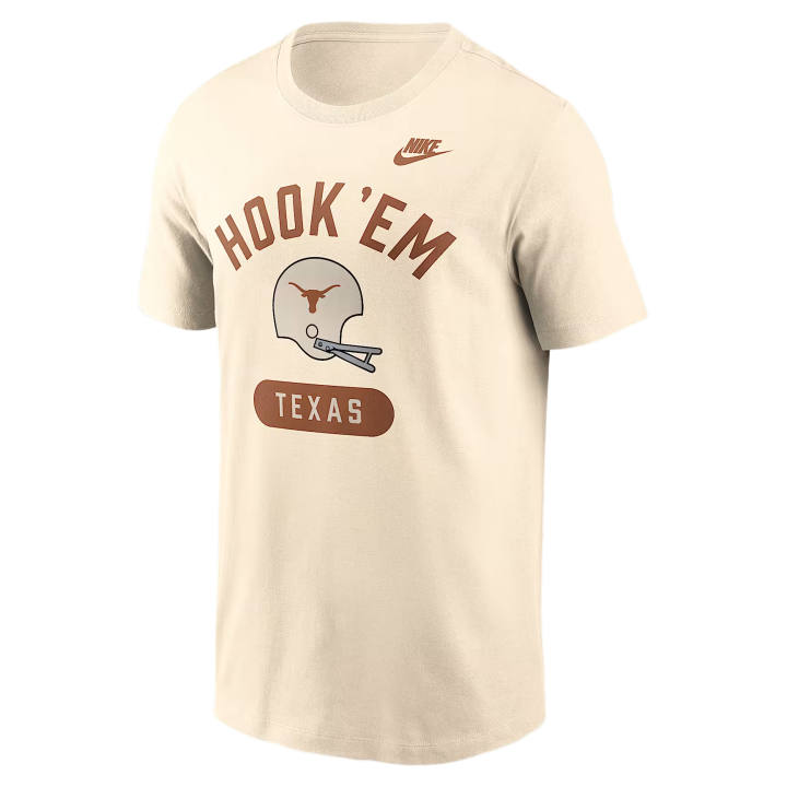 Nike Nike College T Shirts Men's Natural Crew Neck Moderate