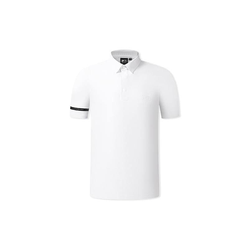 FILA Golf Polo Shirts Men's Jade White Polo Collar Moderate Straight Fit