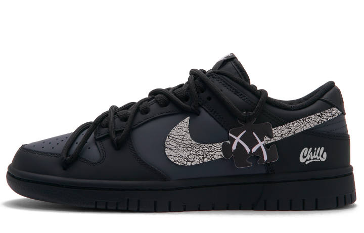 Nike Nike Dunk Skateboard Shoes Unisex Low Top Black Gray White
