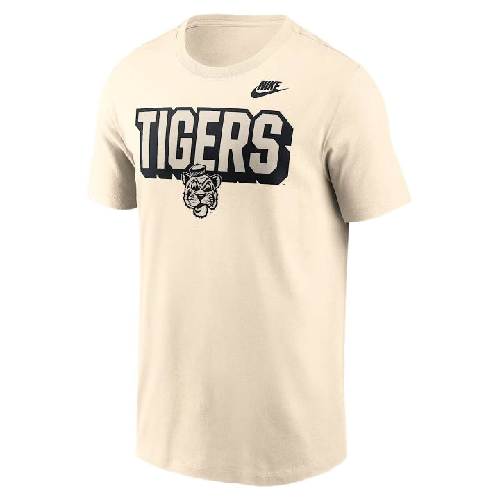 Nike Nike College T Shirts Men's Natural Crew Neck Moderate