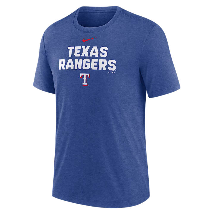 Nike Nike Texas Rangers T Shirts Men's Blue Heather Crew Neck
